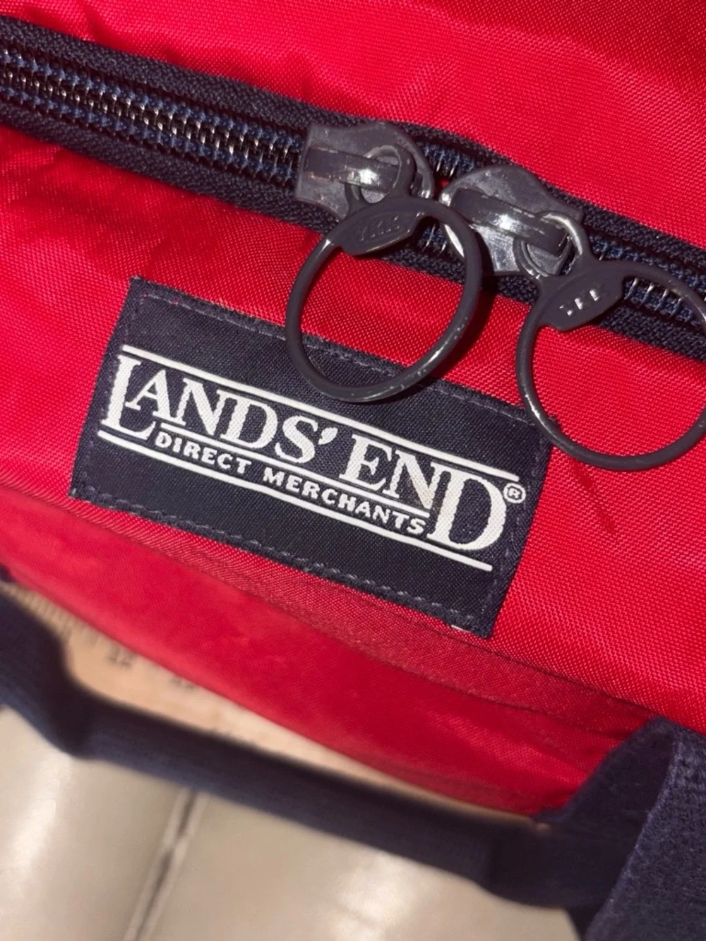 Vintage 80s Lands' End Duffle Bag Red